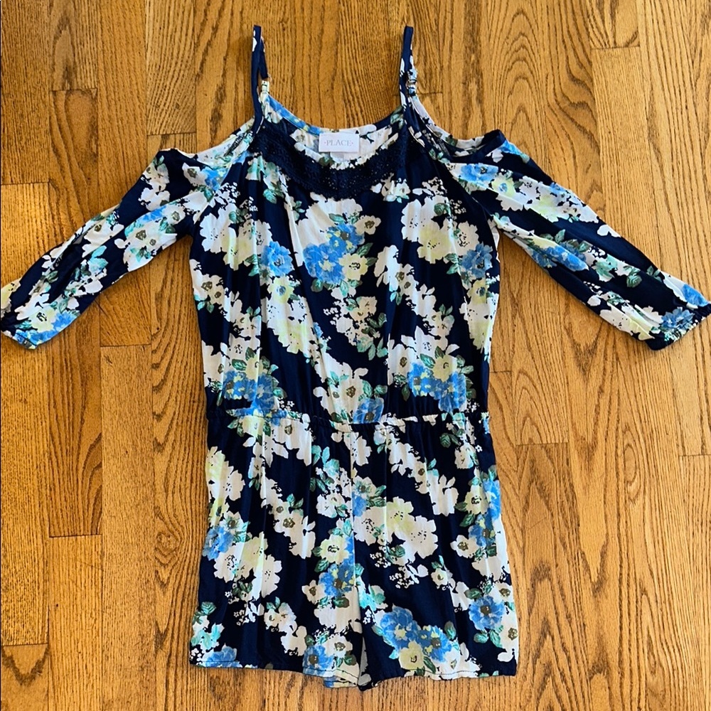 The Children's Place Blue and White Romper, size 10/12